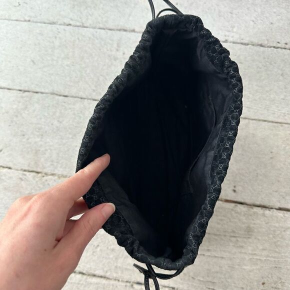 Vintage Gucci GG Suede Pouch Handbag - Picture 6 of 9